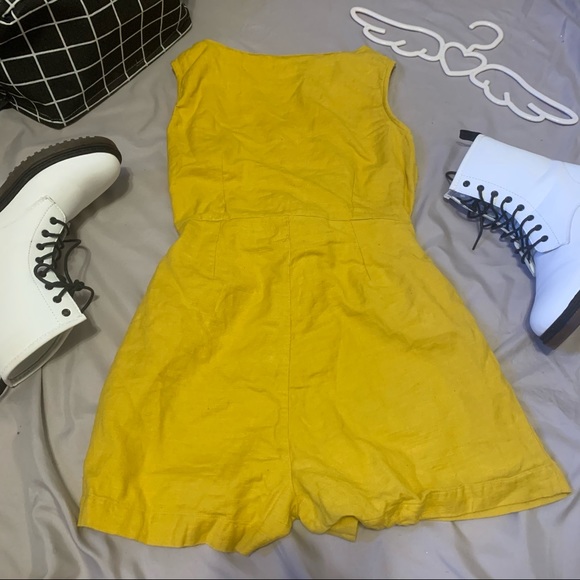 Yellow Romper with Pockets - Picture 2 of 4
